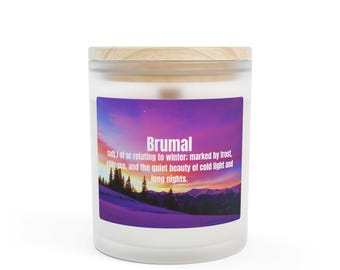 Winter-Inspired Soy Candle | Cozy Home Decor | Hygge Gift | Frosted Nights & Warm Light | 11 oz Brumal Candle