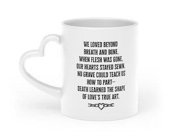 Gothic Love Poem Mug | Dark Romance Coffee Cup | Skeleton Love Art Mug | Valentine's Gift for Soulmate | Till Death Love Mug