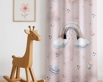 Rainbow Baby Girl Room Curtains, Cloud Nursery Curtains, Window Curtains, Kids Bedroom Decor, Gift for Baby