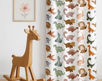 Watercolor Dinosaur Nursery Curtains Baby Boy Room Decor, Gift for Baby