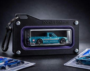 Hot Wheels Display Keychain, Blister Case Holder, Toy Car Collector Gift, Pocket Garage, Mini Car Display, Handmade Germany Black Green