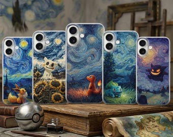 Custodia per telefono Pokémon Notte Stellata / Cover con personaggio anime per iPhone Samsung Pixel