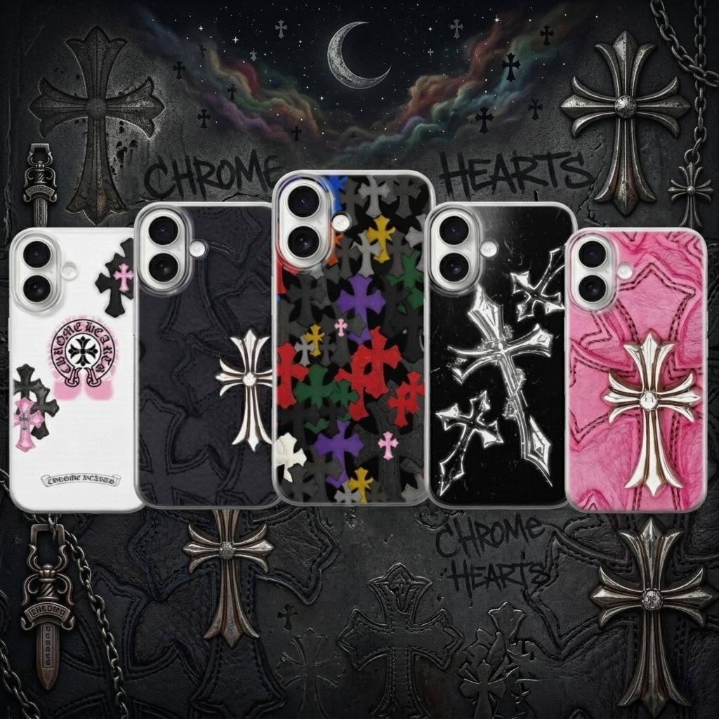 Chrome Hearts 赤　携帯ケース　スウェード Chrome Hearts 赤 携帯ケース スウェード クロムハーツ iPhone15 Pro