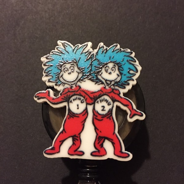 Dr Seuss Thing 1 And Thing 2 Reel Badge Holder