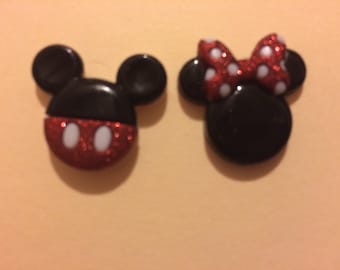 Disney Inspired Mickey and Minnie Mouse earrings