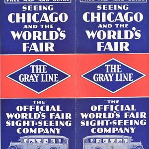 1933 Gray Line: Guía para visitar Chicago y la Exposición Universal (Mapa insertado)