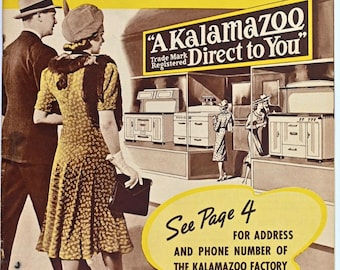 Catálogo de estufas Kalamazoo: Folleto de estufa de leña y carbón vintage