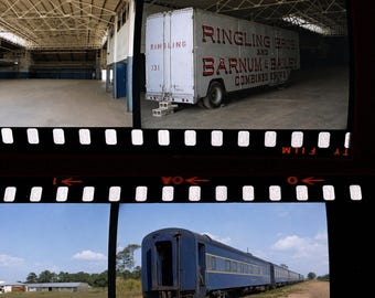 Negativos del Circo Ringling Bros. 1964 Venice, FL Barnum Bailey Train Lot