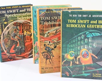 Tom Swift Jr. Lot 4 Books Spectromarine Hydrolung Atomicar Geotron HC