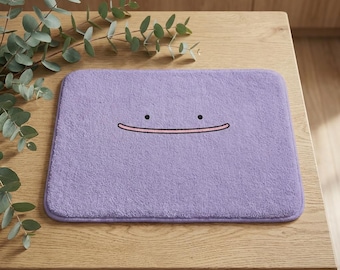 Ditto Face Bath Mat | Lavender Purple Smiley Bathroom Rug