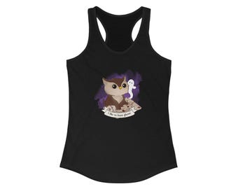 Hunting Ghosts - Spooky Owlbear Racer Back Tank Top (Phasmo)