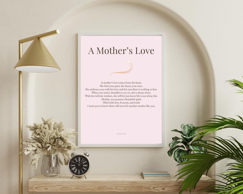A Mother’s Love Poem • Printable Wall Art • Gift for Mom - Etsy