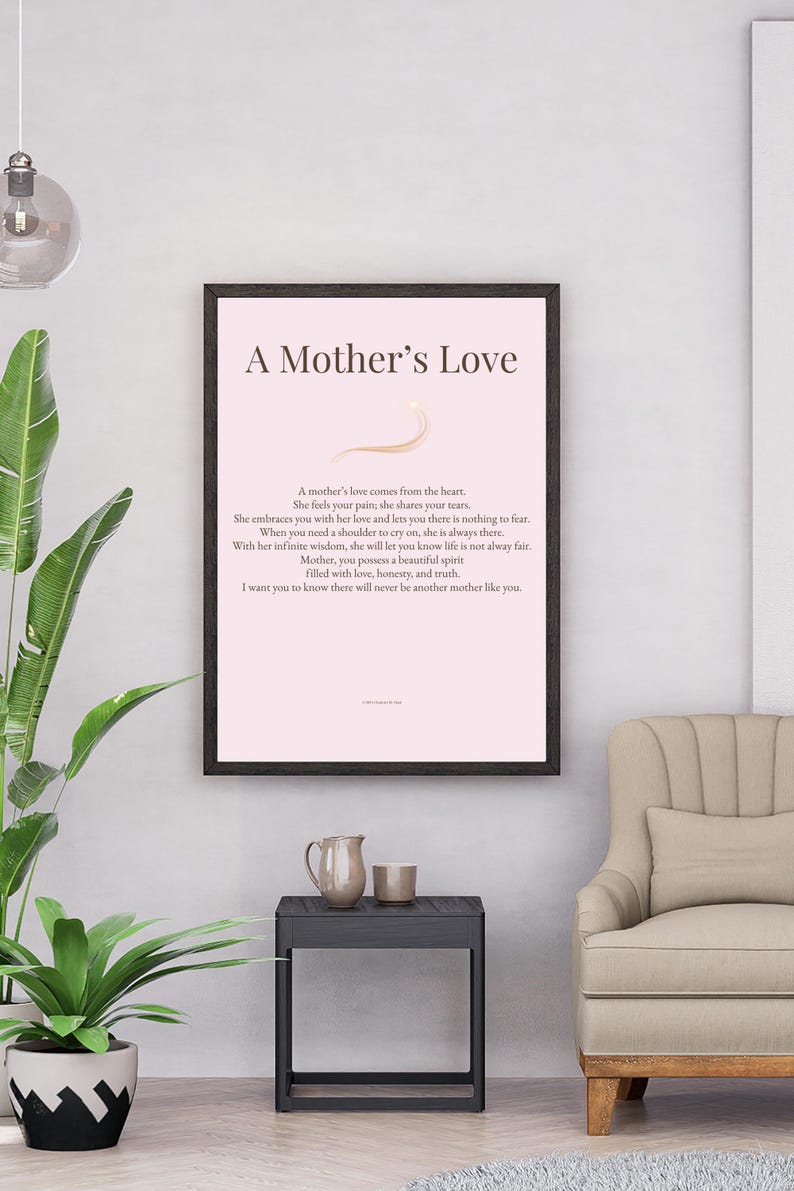 A Mother’s Love Poem • Printable Wall Art • Gift for Mom - Etsy