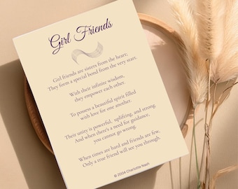 Afdrukbaar vriendinnengedicht • Vriendschapscadeau voor vrouwen • Citaat vriend digitale download