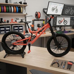 Nuovo set di 4 MTB V10, Pro Series Downhill, Extreme, Miniature, Mountain Suspension Bikes - Modelli 3D in formato .stl - Download immediato immagine 4