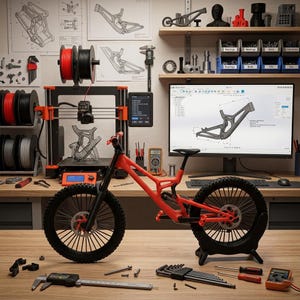 New Downhill V10 MTB Miniature Full Suspension Mountain Bike 3D Model .stl File Instant Download image 2