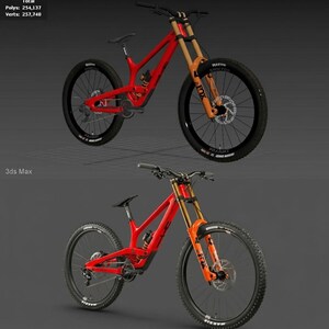 New Sport YT Extreme Downhill MTB Mountain Gold Suspension Bike 3D Model Blend, obj, fbx, usd, dae File Instant Download image 5