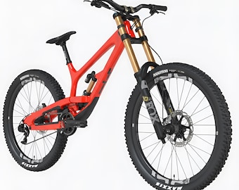 Neue Türkis Kunstwerk Downhill Mountain 3D Bike Gold Federung Mischung, fbx, obj, usd, dae Datei Sofortdownload