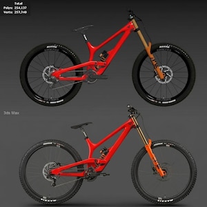 New Sport YT Extreme Downhill MTB Mountain Gold Suspension Bike 3D Model Blend, obj, fbx, usd, dae File Instant Download image 6