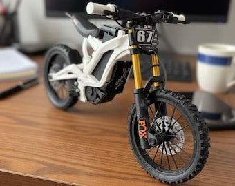New Racing Off-Road Bike Scale Full Suspension Electric Dirt Bike 3D Model .stl File Instant Download