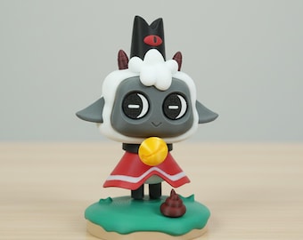 Cult of the Lamb The Lamb 3D Printed Figure with Magnetic Crown | 10cm Desk Display