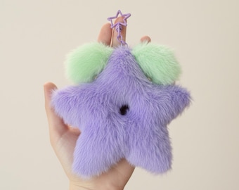 Portachiavi di peluche Stardrop di Stardew Valley / Ciondolo per borsa a forma di stella pastello