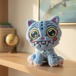 KDH Derpy Tiger Plush Toy: 15 × 17 × 20 cm Blue Hunter