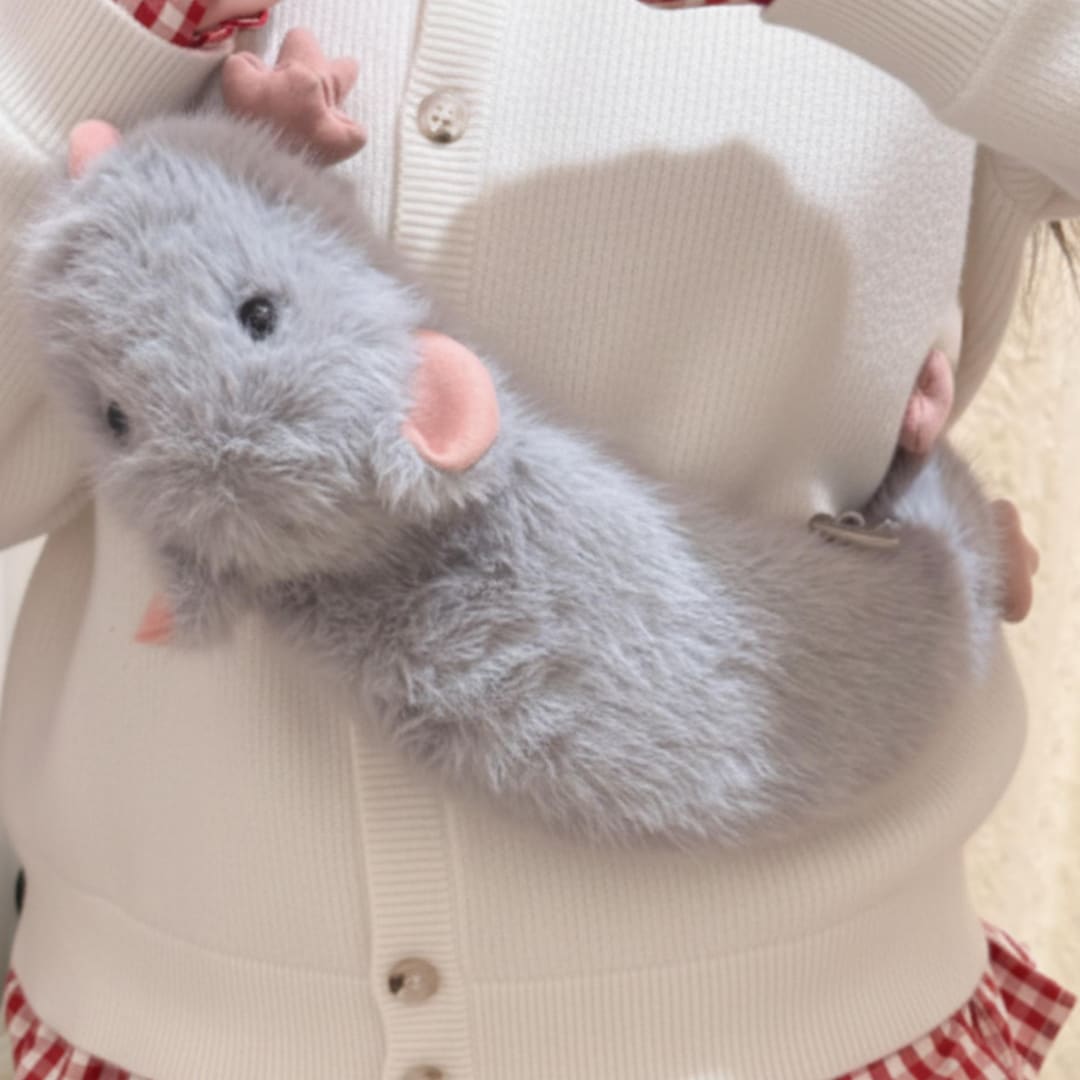 Grey Plush Mouse Crossbody Bag:soft Ita Bag Tactical Gear Storage Gift ...