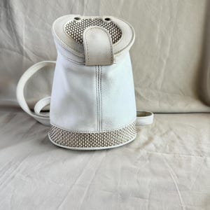 Maxx New York Handtasche | Vintage Beuteltasche | 90er Jahre Bucket Bag | Maxx New York | Vintage Handtaschen | Sling Schultertasche | Weiße Geldbörse