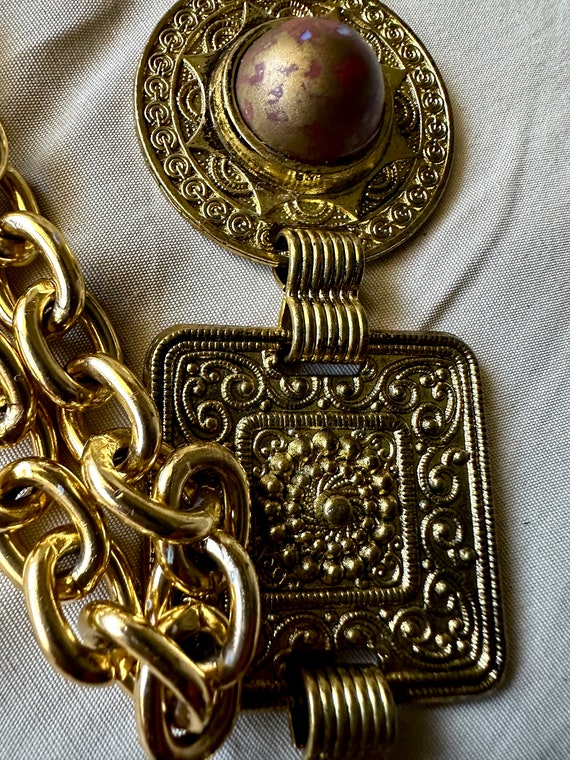 Gold Tone Chain Belt | Vintage Chain Belt | Circl… - image 8