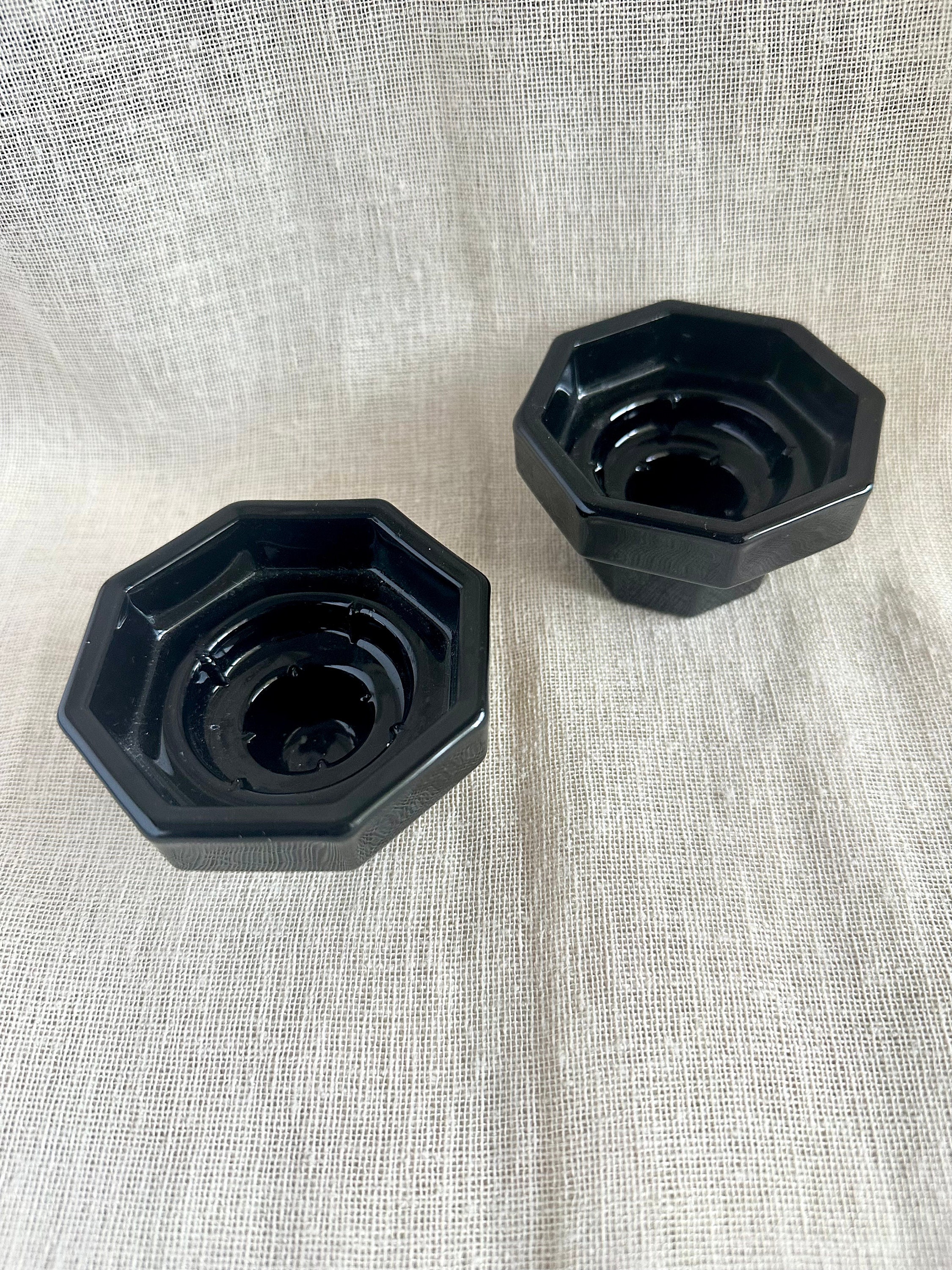 Black Pedestal Candle Holders Taper Candle Holder Arcoroc Octime Black