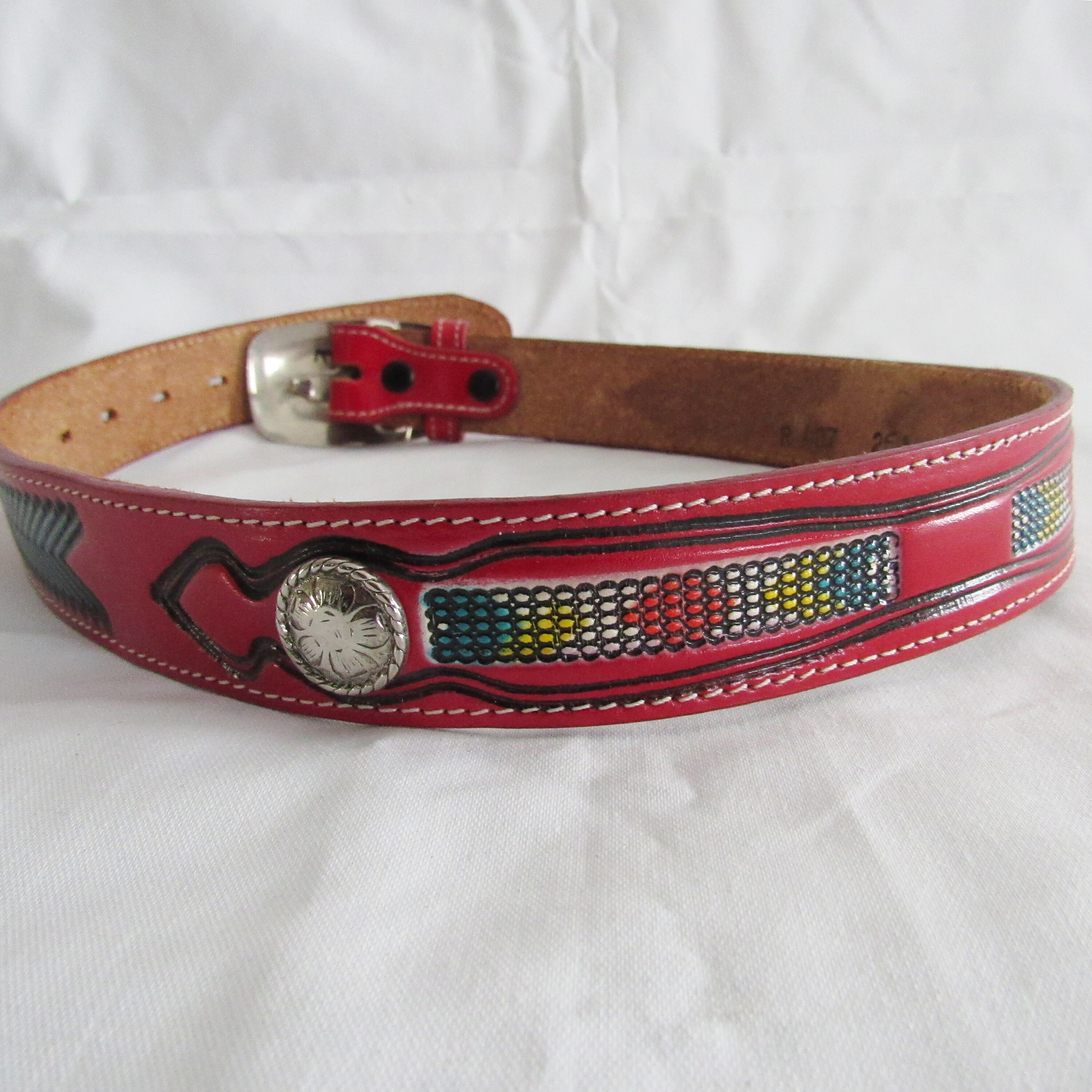 Nocona red western style belt Nocona Men main image 3