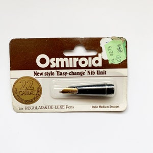 Pennino Osmiroid / Pennino per penna calligrafica vintage / Pennino dritto medio corsivo / Pennino di facile sostituzione / Strumenti per calligrafia vintage / Pennino da 22 carati