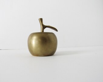 Vintage Brass Apple Bell | Brass Apple Bell | Teacher Decor | Teacher Gift | Brass Apple | MCM Decor | Brass Home Decor | Back to School
