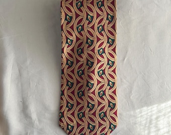 Cravate Homme Pierre Balmain Couture 100% Soie - Multicolore Motif Géométrique - Largeur 4 Pouces - Occasion