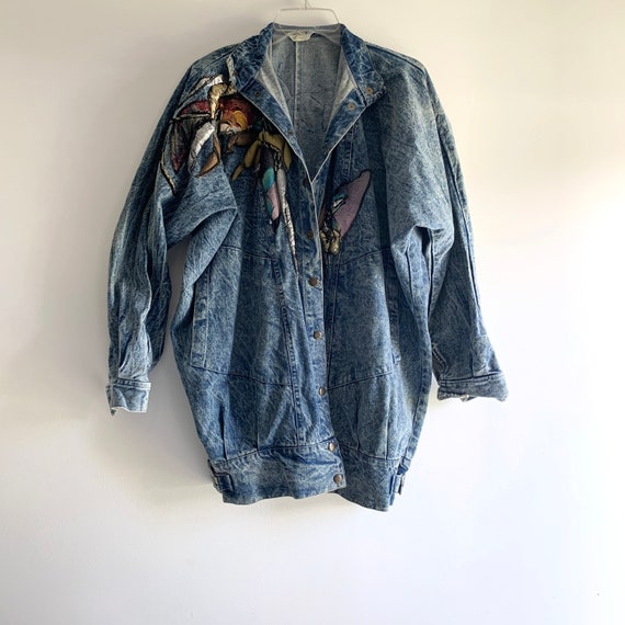 Denim Oversized Jacket / 80s Denim Jacket / 90s De