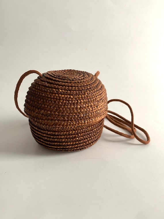 Wicker Ball Bag / Round Wicker Bag / Mini Wicker B