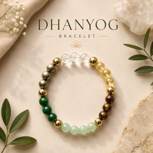 Dhan Yog Bracelet for Wealth & Prosperity | Citrine Pyrite Tiger Eye Multi Gemstone Bracelet