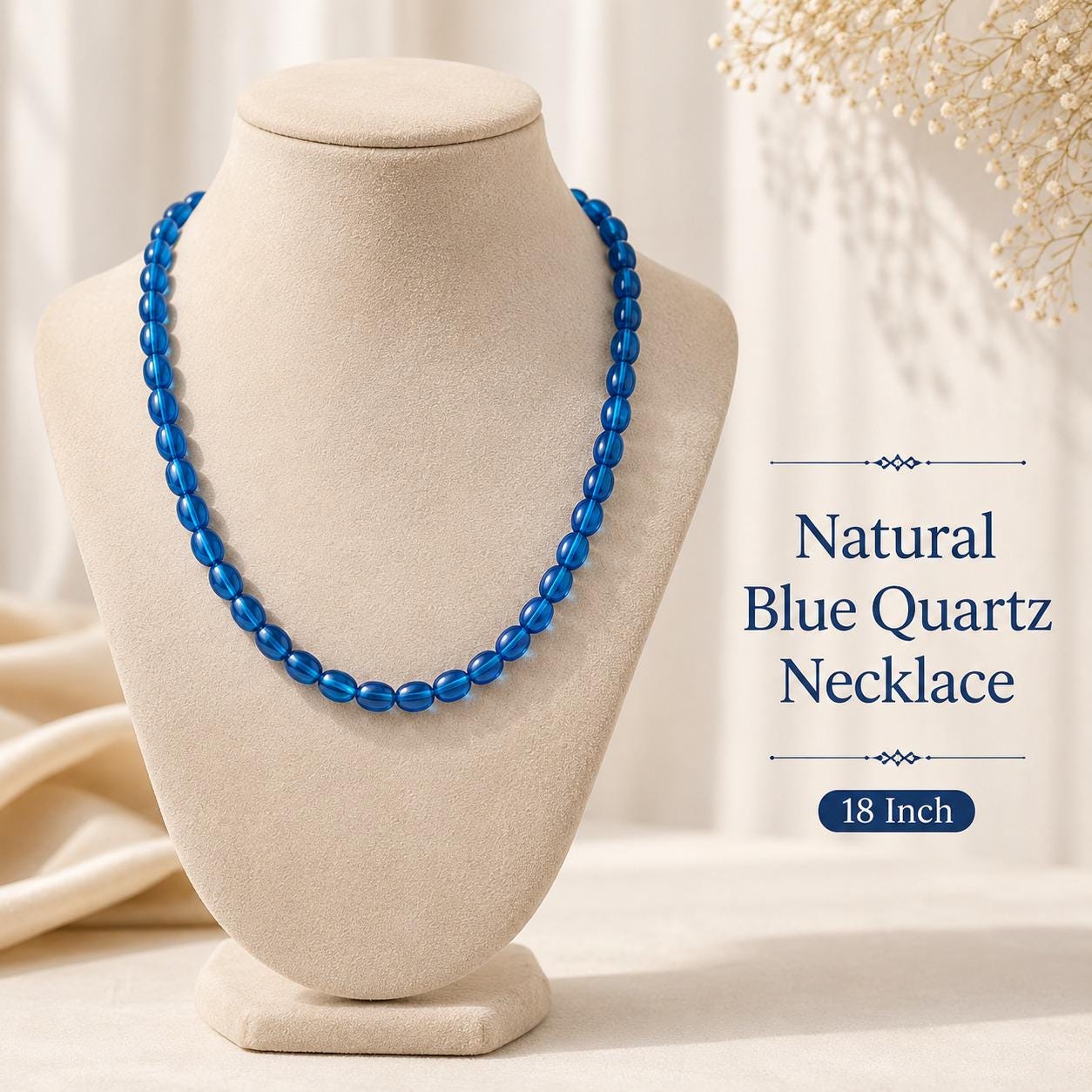 Blue Quartz Gemstone Necklace - Etsy