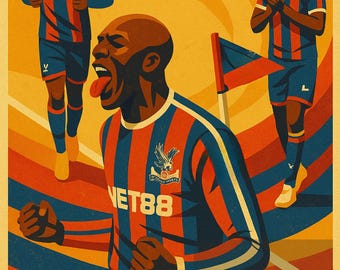 Modern Mateta – Abstract Football Celebration Poster