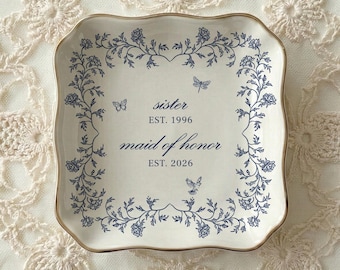 Maid of Honor Ring Dish Personalized, Bridesmaid Proposal Gift, Wedding Party Keepsake