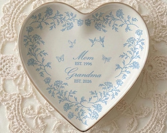 Spersonalizowany nowy talerzyk na obrączki dla babci, prezent dla babci po raz pierwszy, ogłoszenie ciąży dziadkom, prezenty dla przyszłej babci, prezent dla mamy