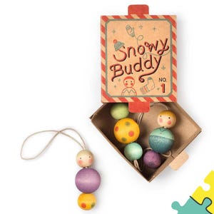 Grapat Wonder Balls-ornamentset - 6 handgeschilderde houten kerstballen - duurzaam beuken en berken - erfstuk vakantiedecor - Waldorf-geïnspireerd