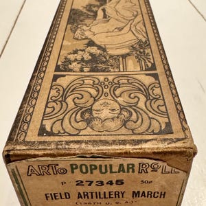 Antique ARTO Popular Player Piano Roll | Field Artillery March | Henry Fillmore | Military March | Original Illustrated Box