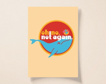 Hitchhiker's Guide Whale Poster: Funny Quote Print Sci Fi Nerd Art (Digital Download)