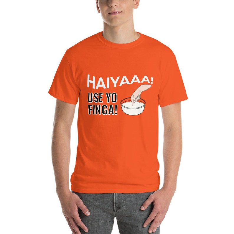 Uncle Roger Haiyaaa Shirt, Hai Ya TShirt, Hai Yaaa Shirt, Use Yo Finga Orange Short Sleeve T-Shirt image 1