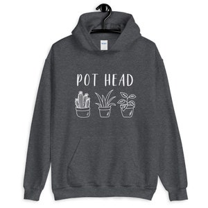 Plant Lover Gift, Pot Head Hoodie, Funny Plant Lover Long Sleeve Shirt, Gardening Gift Gardener Plant Lady Shirt Gift for Women Men image 6