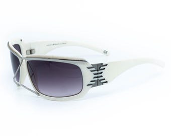 Gafas de sol vintage con punta de alambre blanca Archimede de Vidi Vici