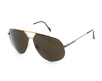 Gafas de sol extragrandes doradas FERRARI F66/S estilo vintage