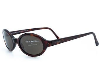 Armani 90s Vintage Oval Small Sunglasses Tortoise 520s - Etsy